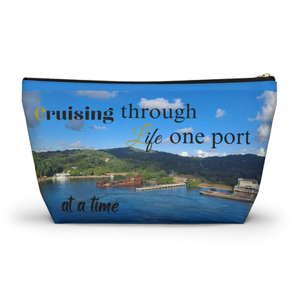Cruising Through Life One Port at a Time Accessory Pouch w T-bottom