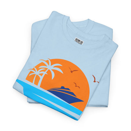 On Cruise Time 100% Heavy Cotton Unisex Tee, Cruise Vibes Tee, Summer Vacation Shirt,  Cruise Time Apparel,