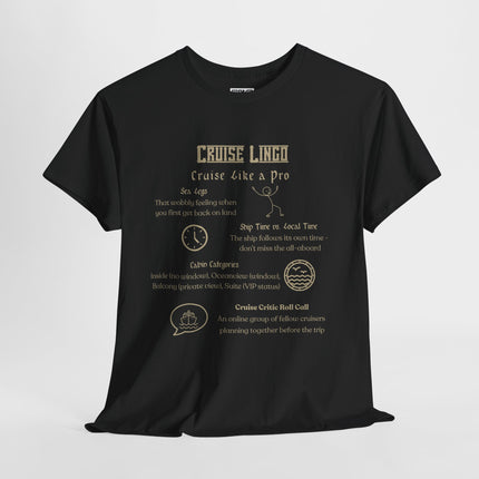 Cruise Lingo Cruise Like a Pro Unisex Heavy Cotton Tee - Cruise Gift, Travel Shirt, Vacation Apparel, Sea Lover Top, Nautical T-Shirt