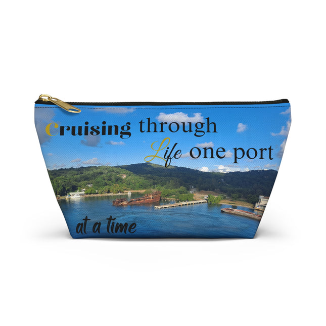 Cruising Through Life One Port at a Time Accessory Pouch w T-bottom