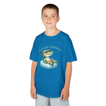 Kids' Floating and Unbothered Tee - Fun Summer Shirt, Relaxing Pool Vibes, Summer Parties, Beach Days, Family Vacations