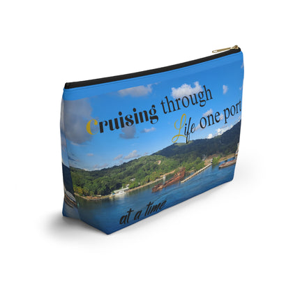 Cruising Through Life One Port at a Time Accessory Pouch w T-bottom