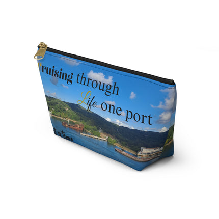 Cruising Through Life One Port at a Time Accessory Pouch w T-bottom