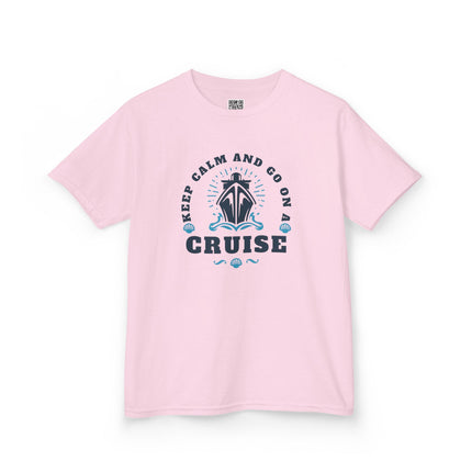 Kids Cruise Adventure Tee, Keep Calm and Go on Cruise Shirt, Kids Vacation Top, Nautical Theme Kids Tee, Summer Travel Apparel