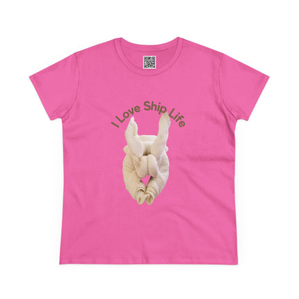 I Love Ship Life Towel Animal Cruise Women's 100% Cotton Tee, Casual Everyday Wear