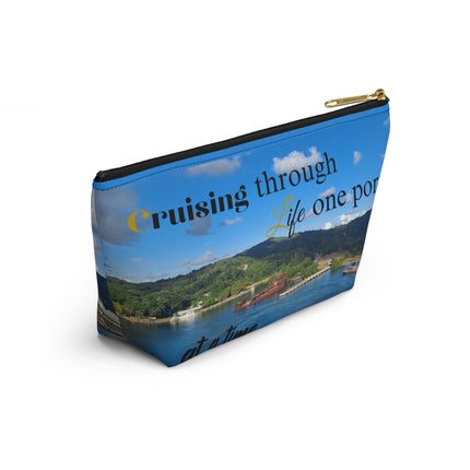 Cruising Through Life One Port at a Time Accessory Pouch w T-bottom