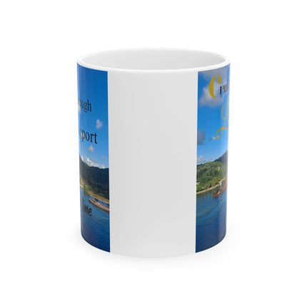 Cruising through Life one port at a time Ceramic Mug (11oz, 15oz)  Gift for travel lover - Gift for Cruiser - Funny Cruise Mug
