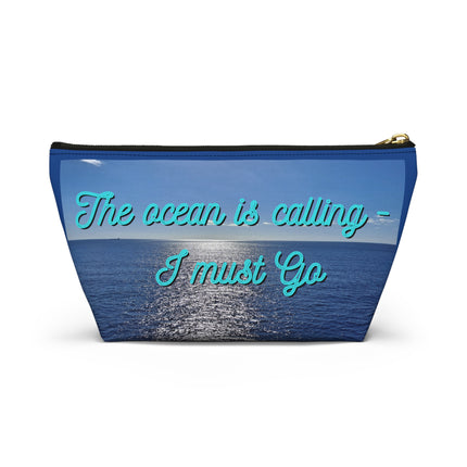 The Ocean is Calling Accessory Pouch w T-bottom