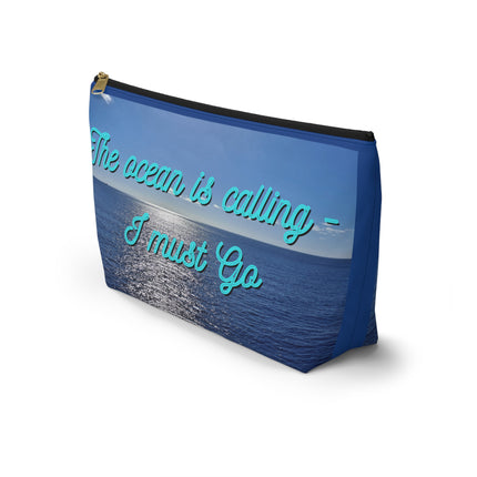 The Ocean is Calling Accessory Pouch w T-bottom
