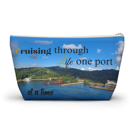 Cruising Through Life One Port at a Time Accessory Pouch w T-bottom