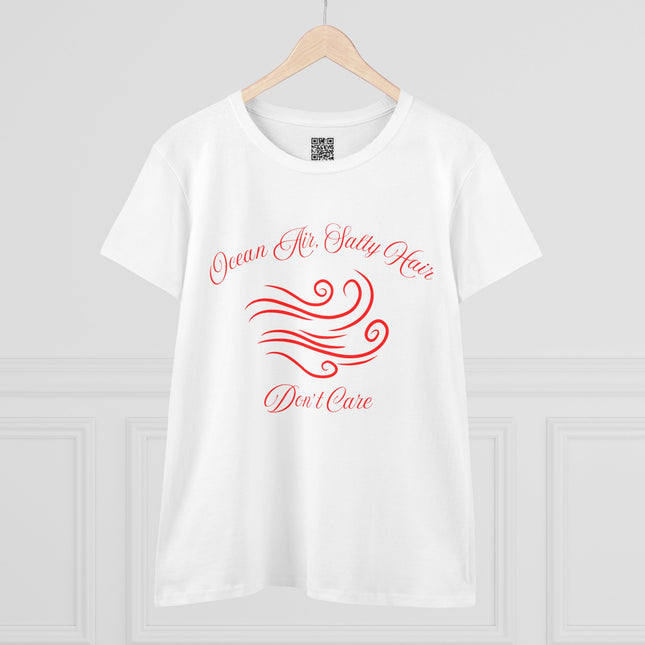 Ocean Air, Salty Hair, Don't Care Women's Tee, Ocean Vibe Cotton Shirt, Beach Lover Gift, Summer Tee, Casual Everyday Wear, Tide Chaser Top