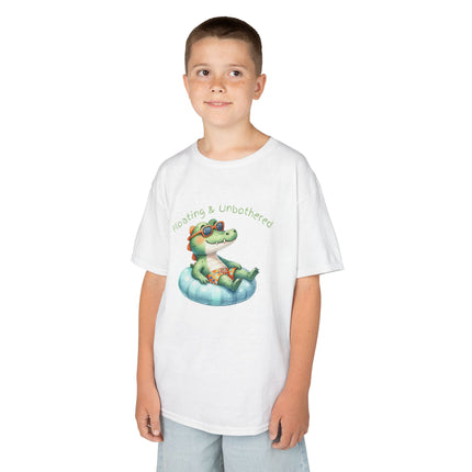 Kids' Floating and Unbothered Tee - Fun Summer Shirt, Relaxing Pool Vibes, Summer Parties, Beach Days, Family Vacations