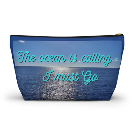 The Ocean is Calling Accessory Pouch w T-bottom