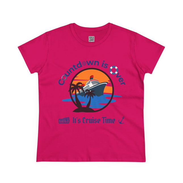 Cruise Time Women's Cotton Tee, Vacation T-Shirt, Cruise Gear, Travel Apparel