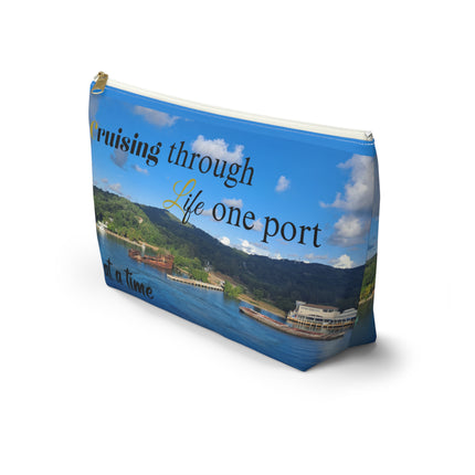 Cruising Through Life One Port at a Time Accessory Pouch w T-bottom