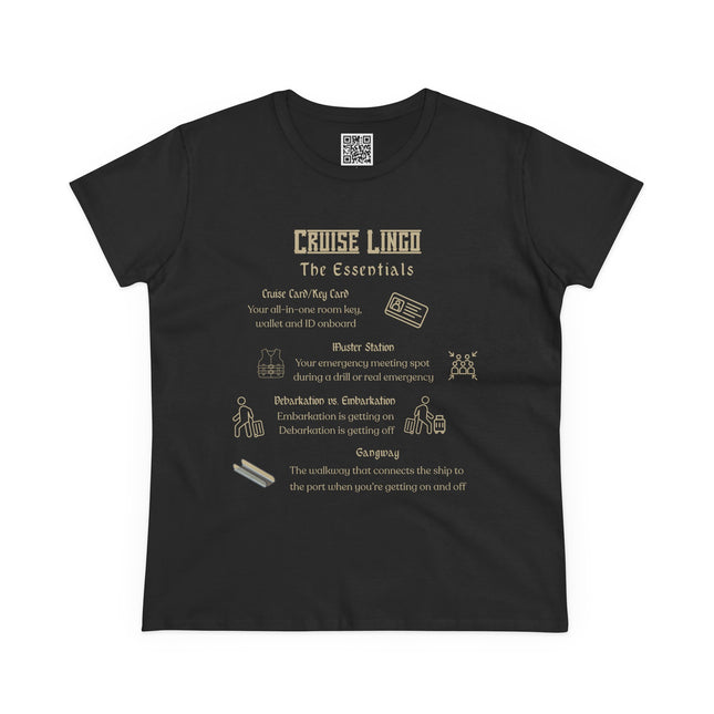 Women's Cruise Essentials 100% Cotton Tee, Vacation Shirt, Travel Gift, Graphic Tee, Relaxed Fit T-Shirt, Cruise Shirt