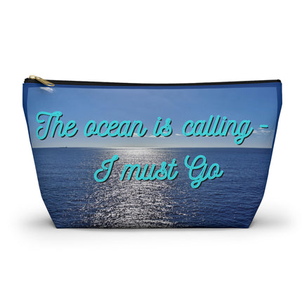 The Ocean is Calling Accessory Pouch w T-bottom