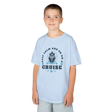 Kids Cruise Adventure Tee, Keep Calm and Go on Cruise Shirt, Kids Vacation Top, Nautical Theme Kids Tee, Summer Travel Apparel