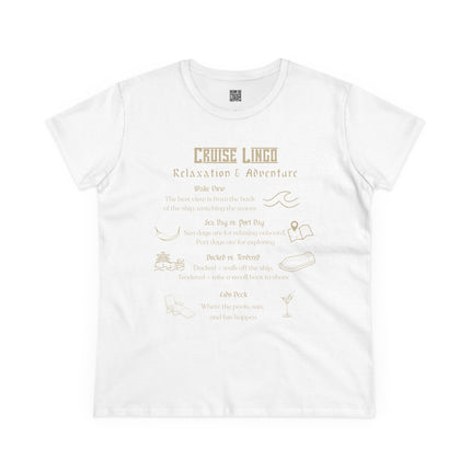 Cruise Lingo Adventure and Relaxation Women's Cotton Tee, Vacation Shirt, Travel Apparel, Summer Outfit, Gift for Adventurers, Cruise Enthusiast T-Shirt
