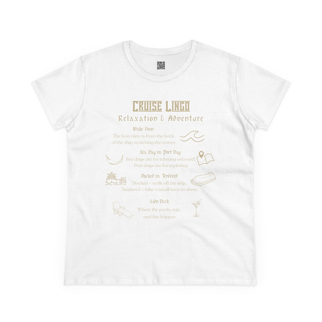 Cruise Lingo Adventure and Relaxation Women's Cotton Tee, Vacation Shirt, Travel Apparel, Summer Outfit, Gift for Adventurers, Cruise Enthusiast T-Shirt