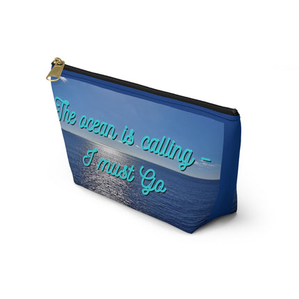 The Ocean is Calling Accessory Pouch w T-bottom