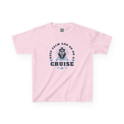 Kids Cruise Adventure Tee, Keep Calm and Go on Cruise Shirt, Kids Vacation Top, Nautical Theme Kids Tee, Summer Travel Apparel