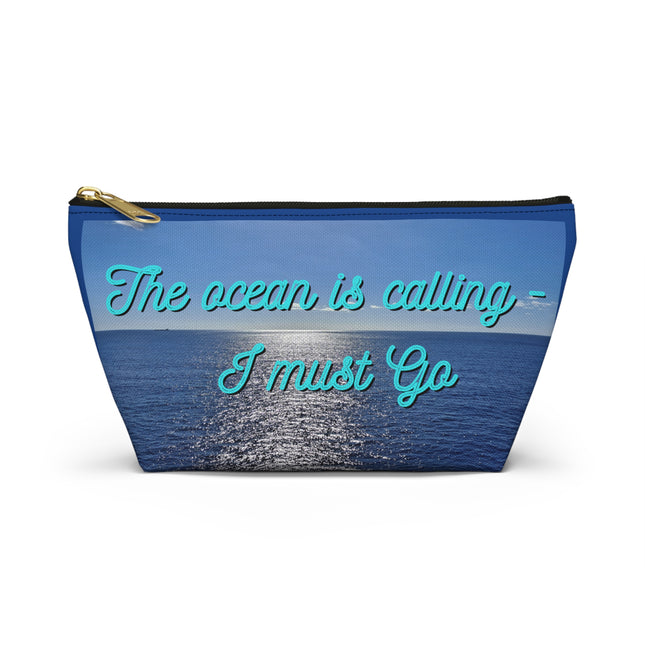 The Ocean is Calling Accessory Pouch w T-bottom