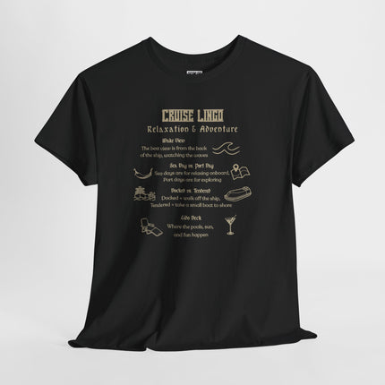 Cruise Lingo Adventure and Relaxation Tee, Vacation Shirt, Travel Apparel, Summer Outfit, Gift for Adventurers, Cruise Enthusiast T-Shirt