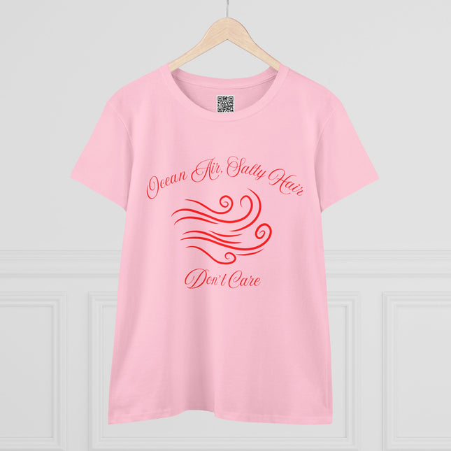 Ocean Air, Salty Hair, Don't Care Women's Tee, Ocean Vibe Cotton Shirt, Beach Lover Gift, Summer Tee, Casual Everyday Wear, Tide Chaser Top