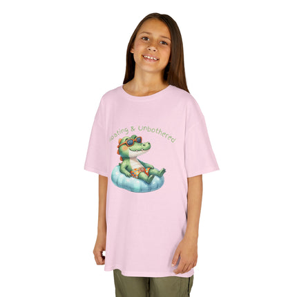 Kids' Floating and Unbothered Tee - Fun Summer Shirt, Relaxing Pool Vibes, Summer Parties, Beach Days, Family Vacations