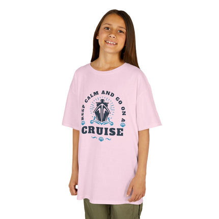 Kids Cruise Adventure Tee, Keep Calm and Go on Cruise Shirt, Kids Vacation Top, Nautical Theme Kids Tee, Summer Travel Apparel