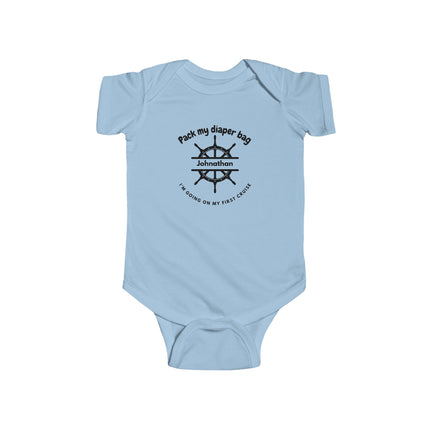 Pack My Diaper Bag Tee, Personalized Baby Bodysuit, Cute Infant Outfit, Newborn Gift, Custom Baby Clothes