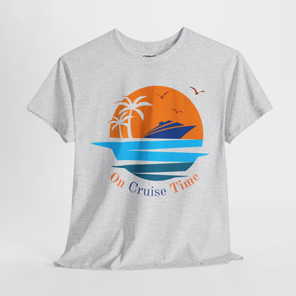 On Cruise Time 100% Heavy Cotton Unisex Tee, Cruise Vibes Tee, Summer Vacation Shirt,  Cruise Time Apparel,
