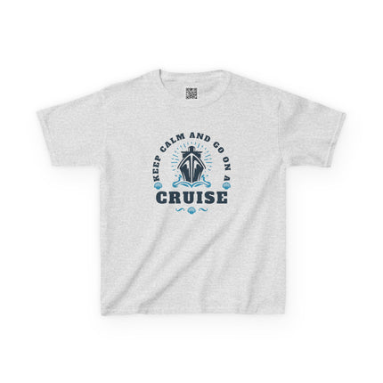 Kids Cruise Adventure Tee, Keep Calm and Go on Cruise Shirt, Kids Vacation Top, Nautical Theme Kids Tee, Summer Travel Apparel