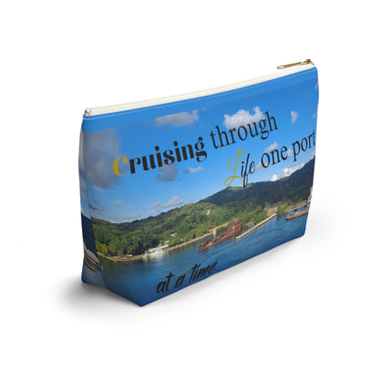 Cruising Through Life One Port at a Time Accessory Pouch w T-bottom