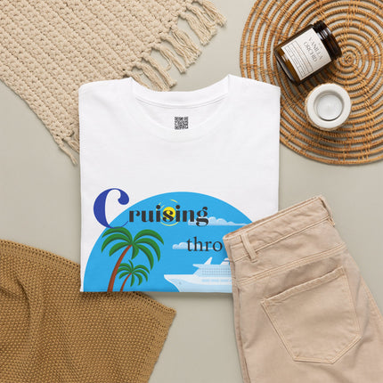 Cruisin' through Life One Port at a Time Unisex Heavy Cotton Tee - Beach Vibes T-Shirt, Summer Vacation Shirt, Travel Tee, Nautical Graphic Tee, Cruise Lover Gift