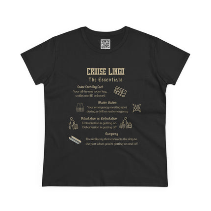 Women's Cruise Essentials 100% Cotton Tee, Vacation Shirt, Travel Gift, Graphic Tee, Relaxed Fit T-Shirt, Cruise Shirt
