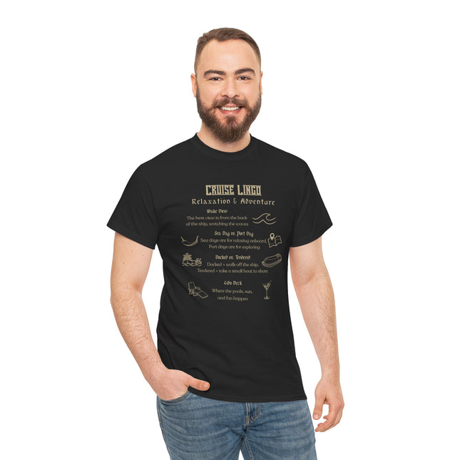 Cruise Lingo Adventure and Relaxation Tee, Vacation Shirt, Travel Apparel, Summer Outfit, Gift for Adventurers, Cruise Enthusiast T-Shirt