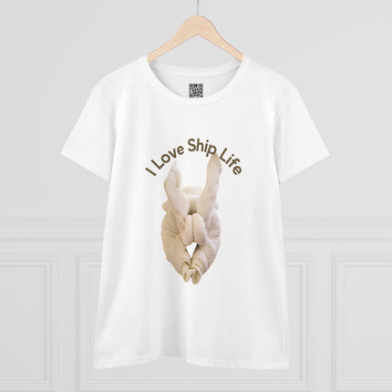 I Love Ship Life Towel Animal Cruise Women's 100% Cotton Tee, Casual Everyday Wear