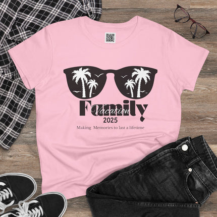 Family Vacation 2025 Women's Tee, Fun Family Reunion T-Shirt, Summer Memories, Holiday Gift, Beach Vibes Clothing
