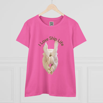 I Love Ship Life Towel Animal Cruise Women's 100% Cotton Tee, Casual Everyday Wear