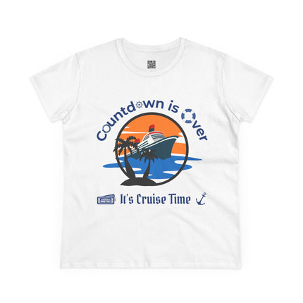 Countdown Is Over, It's Cruise Time Women's Cotton Tee, Vacation T-Shirt, Cruise Set, Travel Apparel