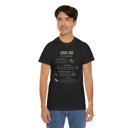 Cruise Essentials Unisex Heavy Cotton Tee, Vacation Shirt, Travel Gift, Graphic Tee, Relaxed Fit T-Shirt, Cruise Shirt