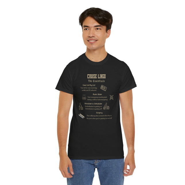 Cruise Essentials Unisex Heavy Cotton Tee, Vacation Shirt, Travel Gift, Graphic Tee, Relaxed Fit T-Shirt, Cruise Shirt