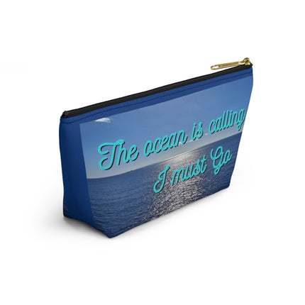 The Ocean is Calling Accessory Pouch w T-bottom