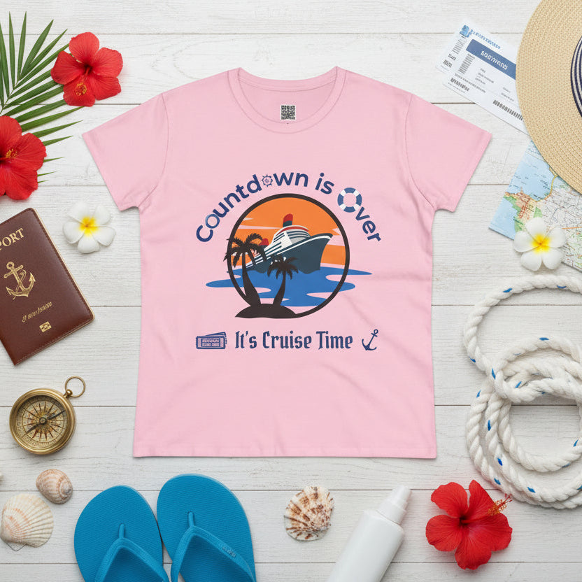 Countdown Is Over, It's Cruise Time Women's Cotton Tee, Vacation T