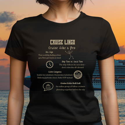 Cruise Lingo Cruise Like a Pro 100% Pre-Shrunk Cotton Tee - Cruise Gift, Travel Shirt, Vacation Apparel, Cruise Lover Top, Nautical T-Shirt