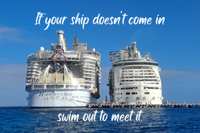 If your ship doesn't come in swim out to meet it 4x6 Picture magnet