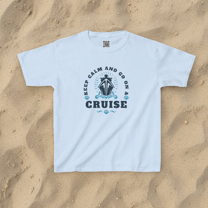 blue t-shirt with 'Keep Calm and Go on a Cruise' text and graphic.